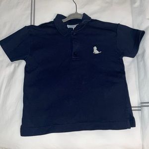James and Lottie navy polo with light blue dog. 4t. Runs small